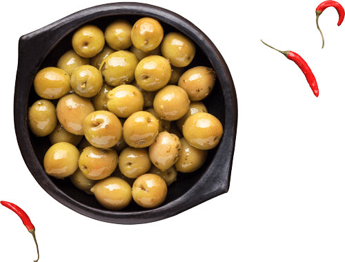Amanida | Pitted Gordal Olives in Mild Hot Marinade